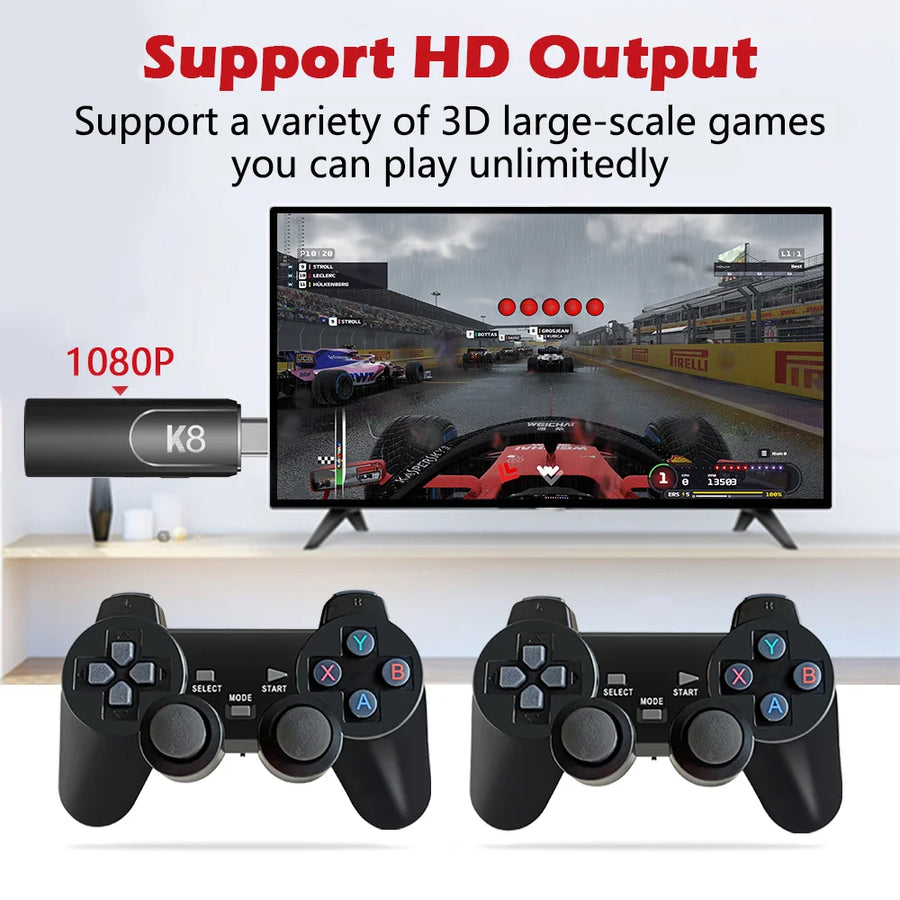 K8 Gamestick 3D 64GB 2.4G Wireless Controller 32000 Video Games